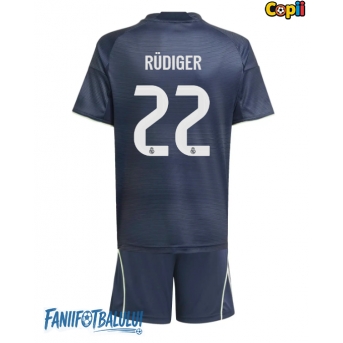 Real Madrid Antonio Rudiger #22 Echipament de Fotbal Replică 2025-26 Copii Deplasare (+ Șorturi)